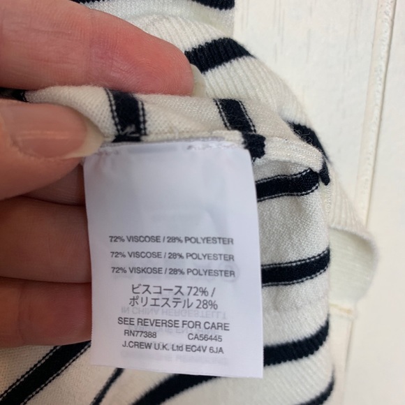 J Crew striped ruffle off the shoulder sweater - Picture 4 of 8